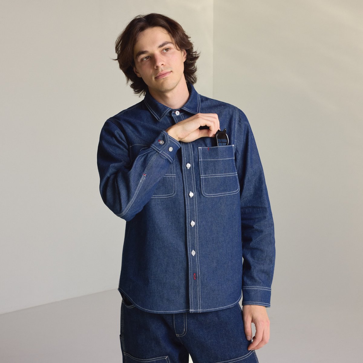 Larch Mt Denim Shirt Dark Wash Indigo Men|Women