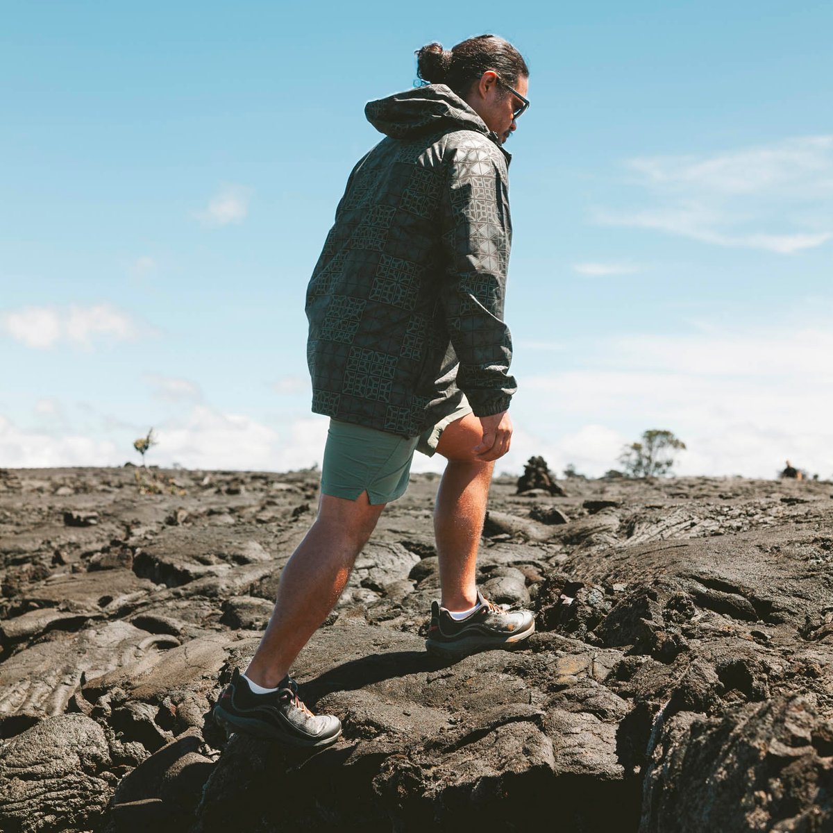 Sig Zane X Danner ʻŌnini Windbreaker Black/Green Men|Women