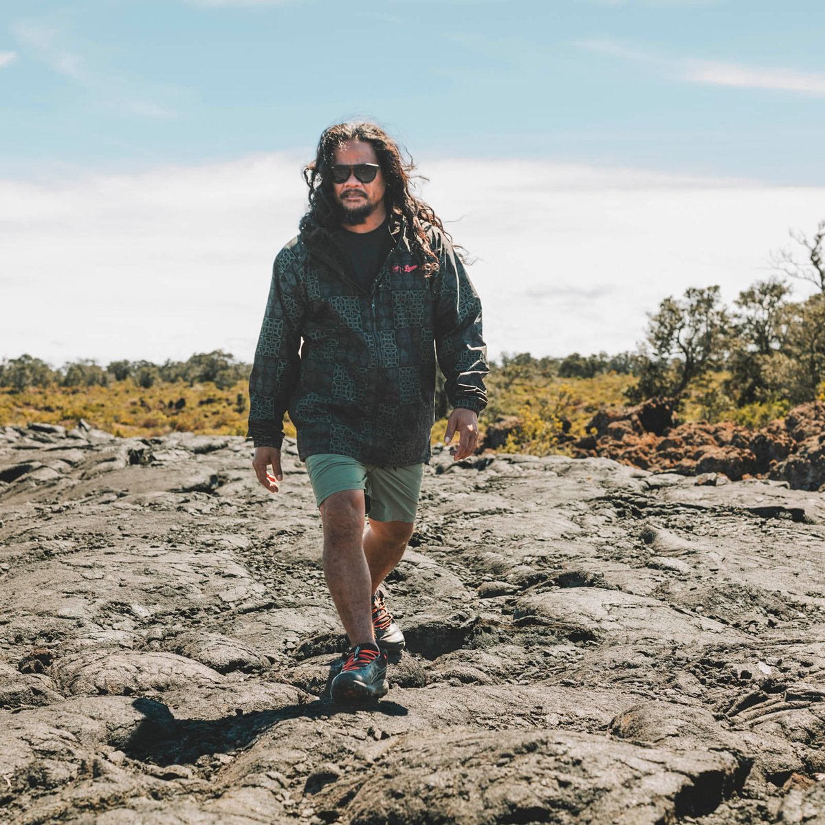Sig Zane X Danner ʻŌnini Windbreaker Black/Green Men|Women