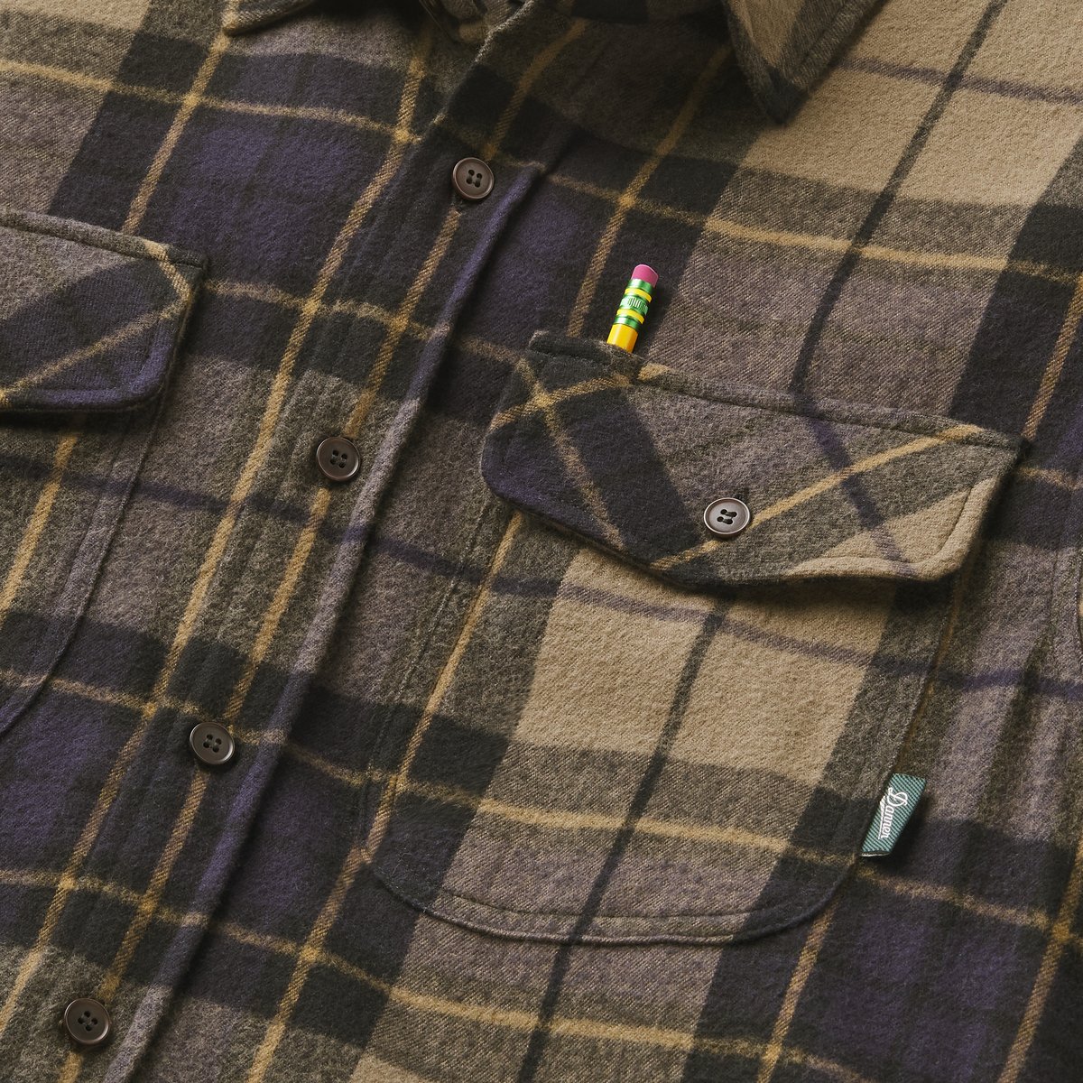 Cedar Mill Cotton Flannel Shirt  Navy/Olive Tartan Plaid Men|Women