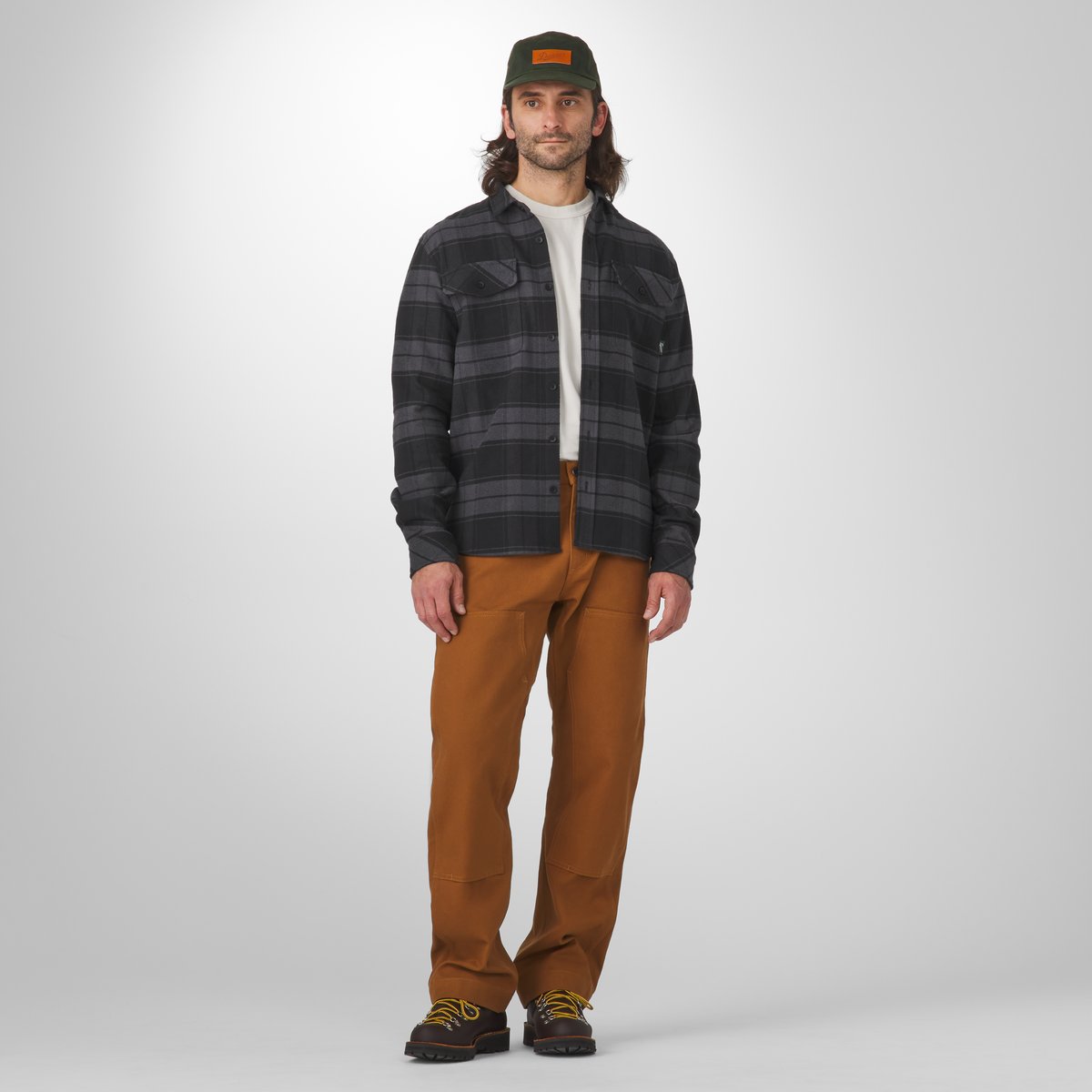 Cedar Mill Cotton Flannel Shirt  Black Plaid Men|Women