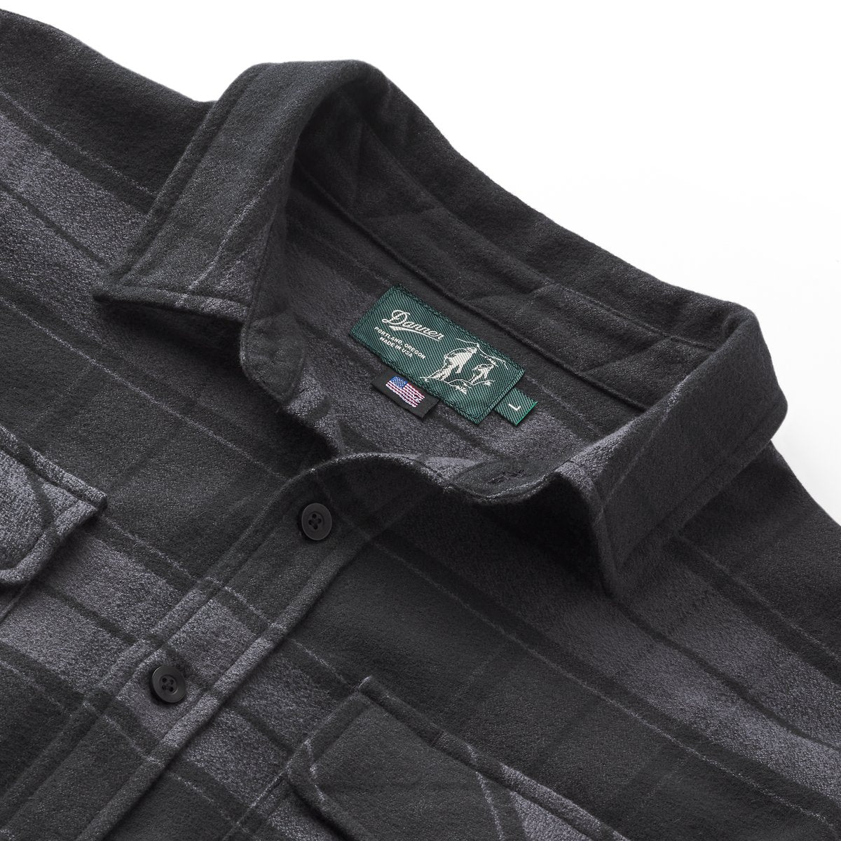 Cedar Mill Cotton Flannel Shirt  Black Plaid Men|Women