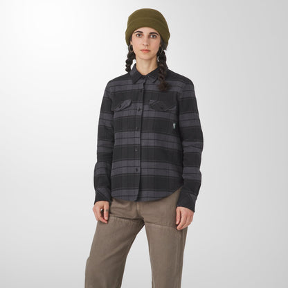 Sauvie Cotton Flannel Shirt  Black Plaid Men|Women