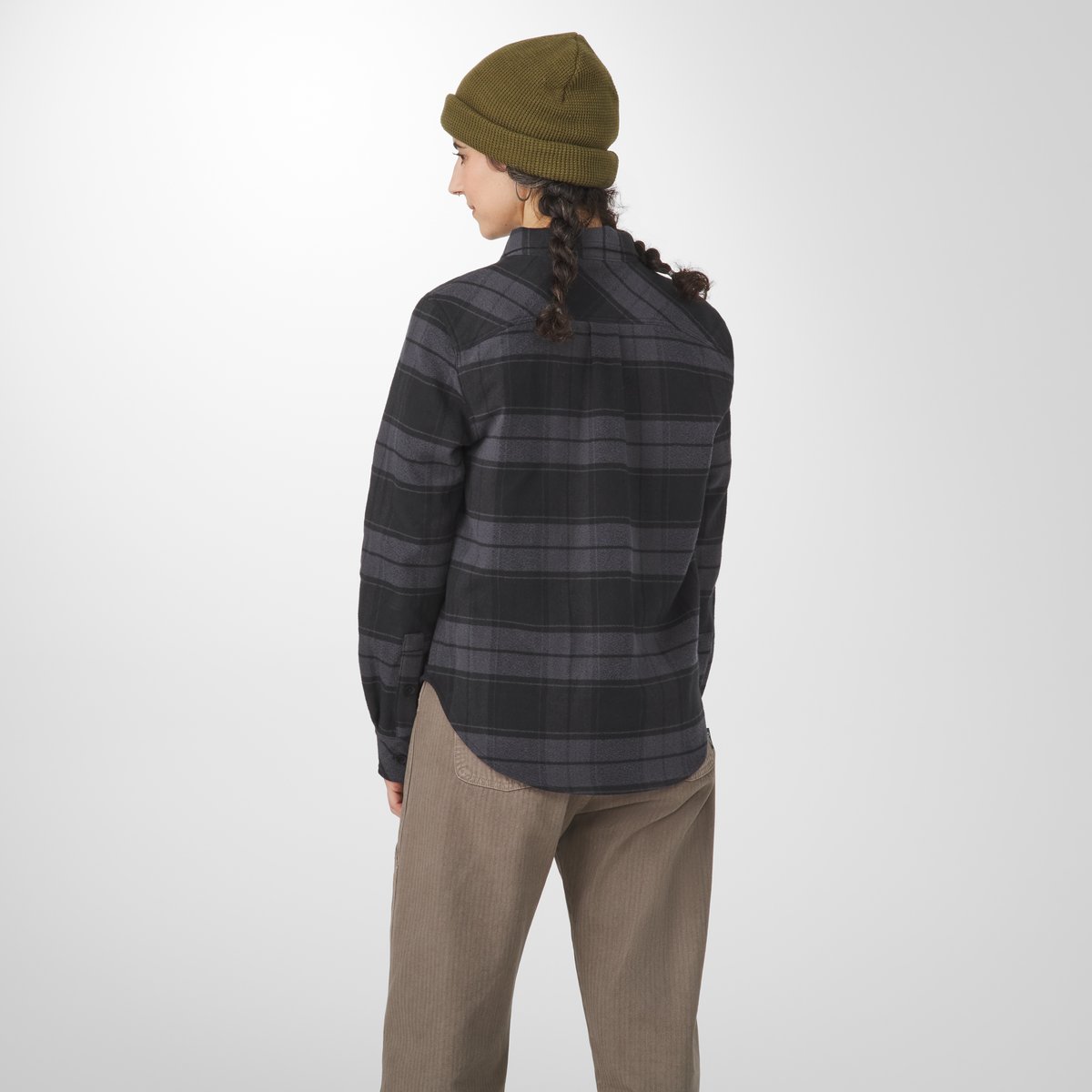 Sauvie Cotton Flannel Shirt  Black Plaid Men|Women