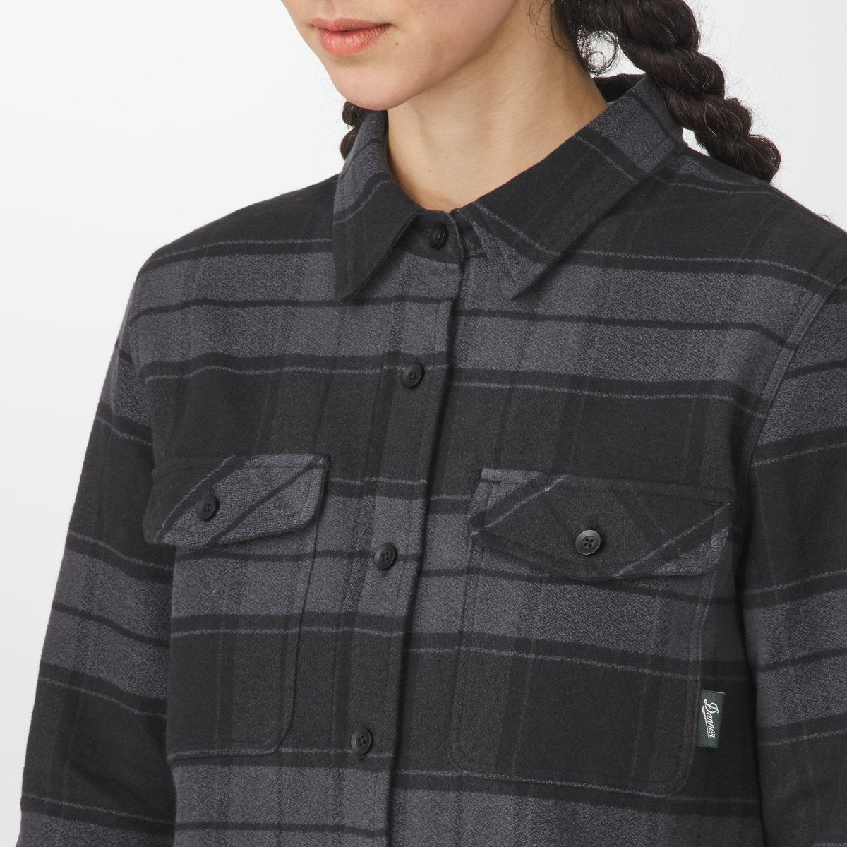 Sauvie Cotton Flannel Shirt  Black Plaid Men|Women
