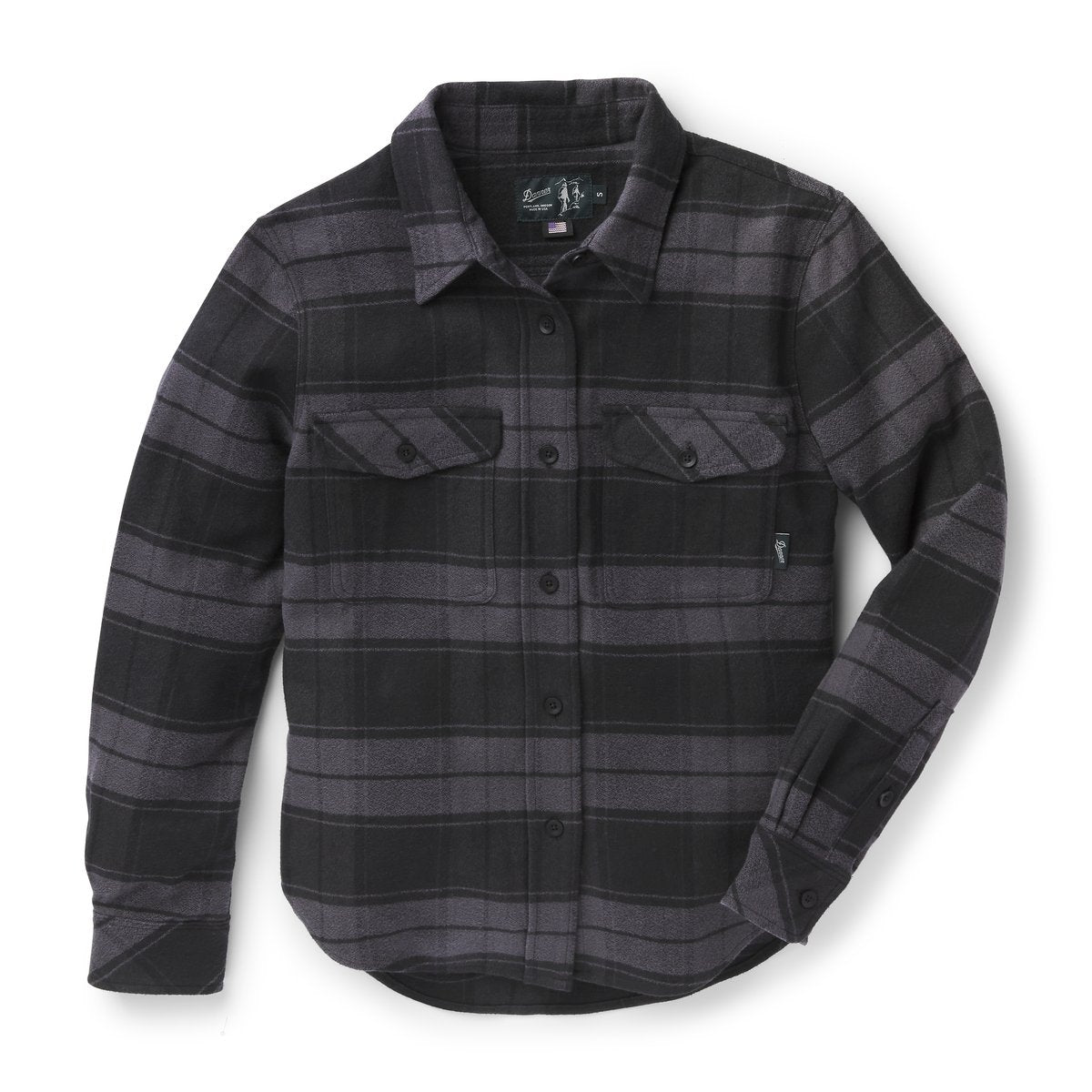 Sauvie Cotton Flannel Shirt  Black Plaid Men|Women
