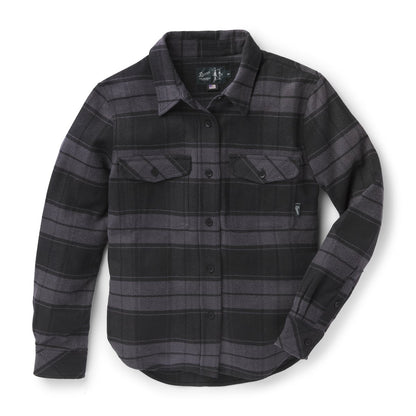 Sauvie Cotton Flannel Shirt  Black Plaid Men|Women