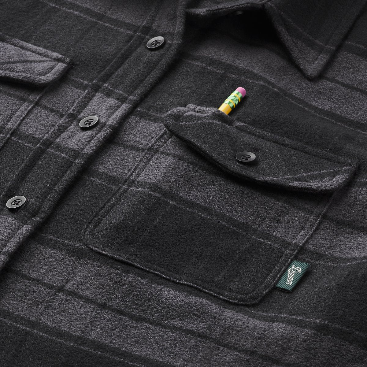 Sauvie Cotton Flannel Shirt  Black Plaid Men|Women