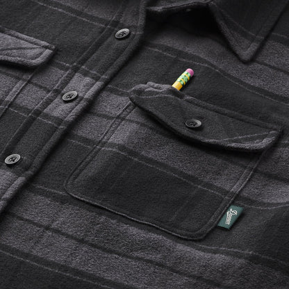 Sauvie Cotton Flannel Shirt  Black Plaid Men|Women