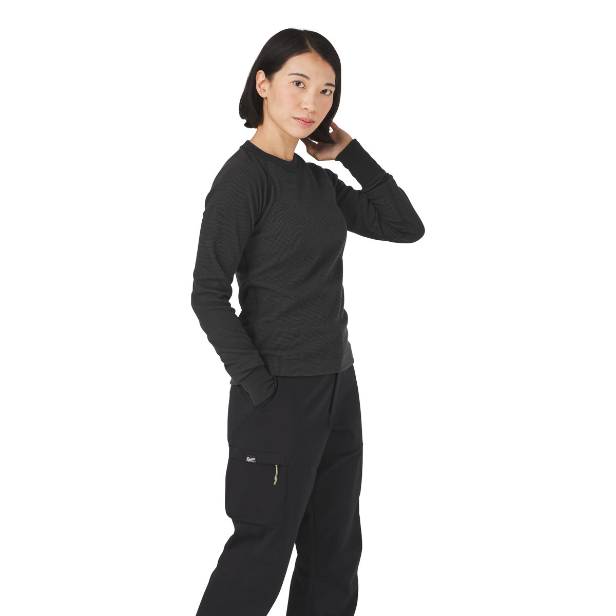 Santiam Waffle LS Tee Black Men|Women