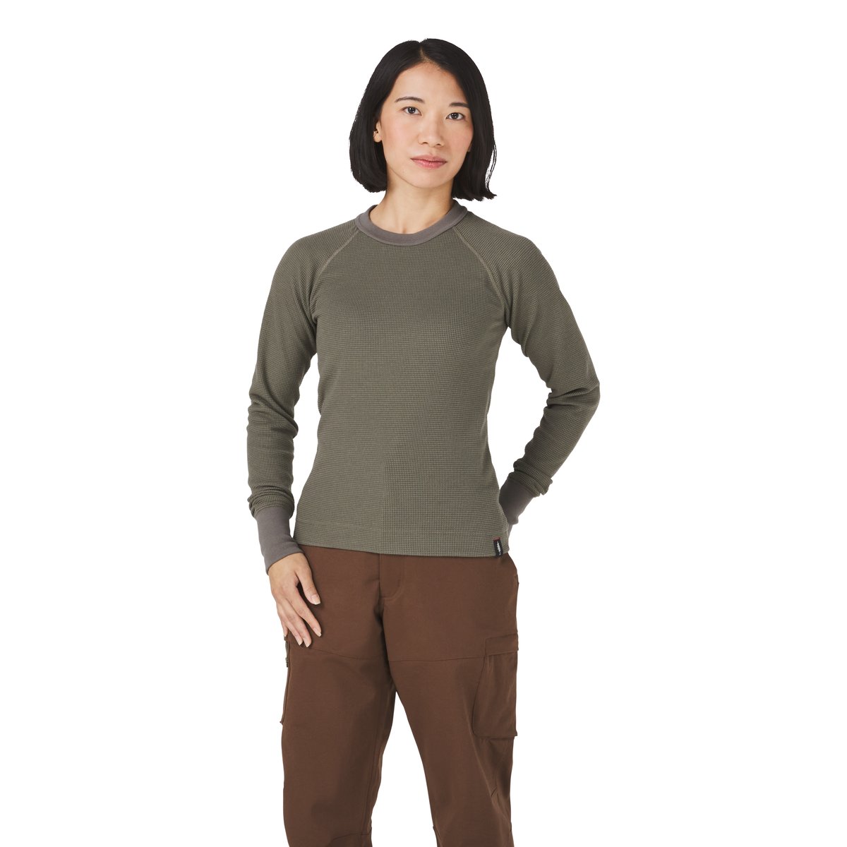 Santiam Waffle LS Tee Dusty Olive Men|Women