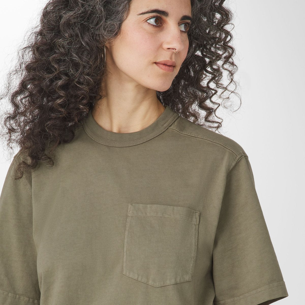 Heavyweight Pocket Tee Dusty Olive Men|Women