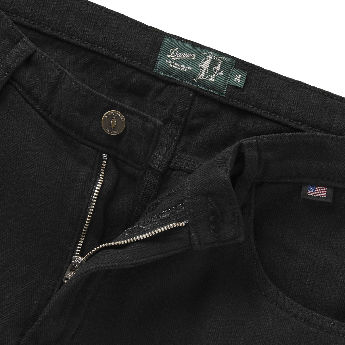 Kenton Double Knee Pants  Herringbone Black Men|Women