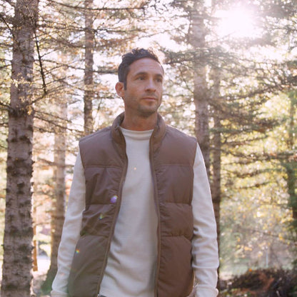 Zigzag Down Vest Dusty Olive Men|Women