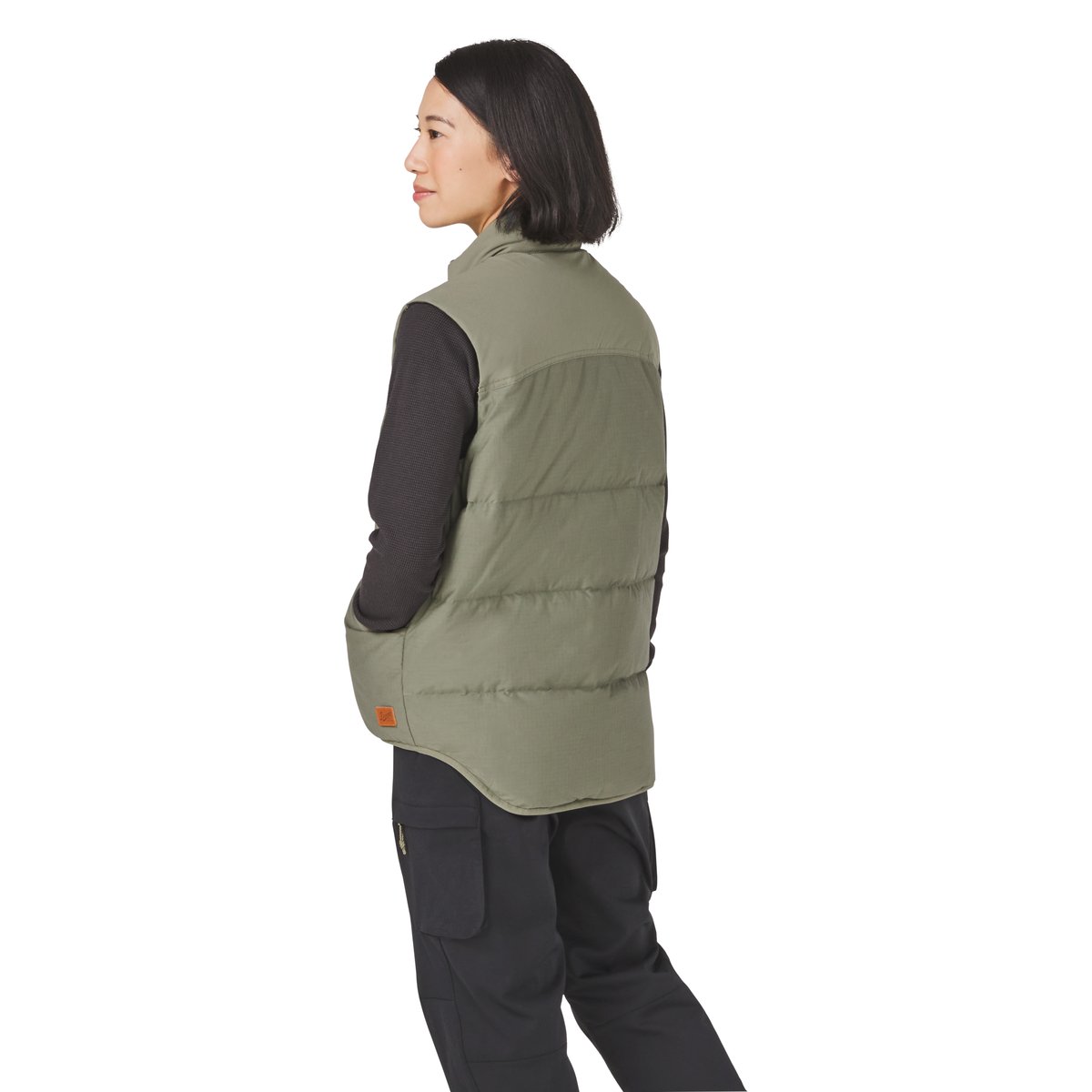 Zigzag Down Vest Dusty Olive Men|Women