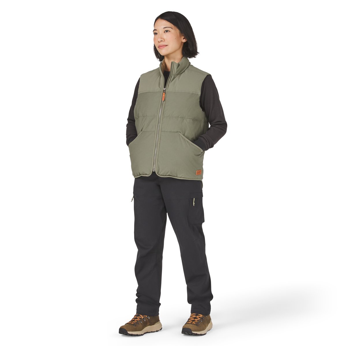 Zigzag Down Vest Dusty Olive Men|Women