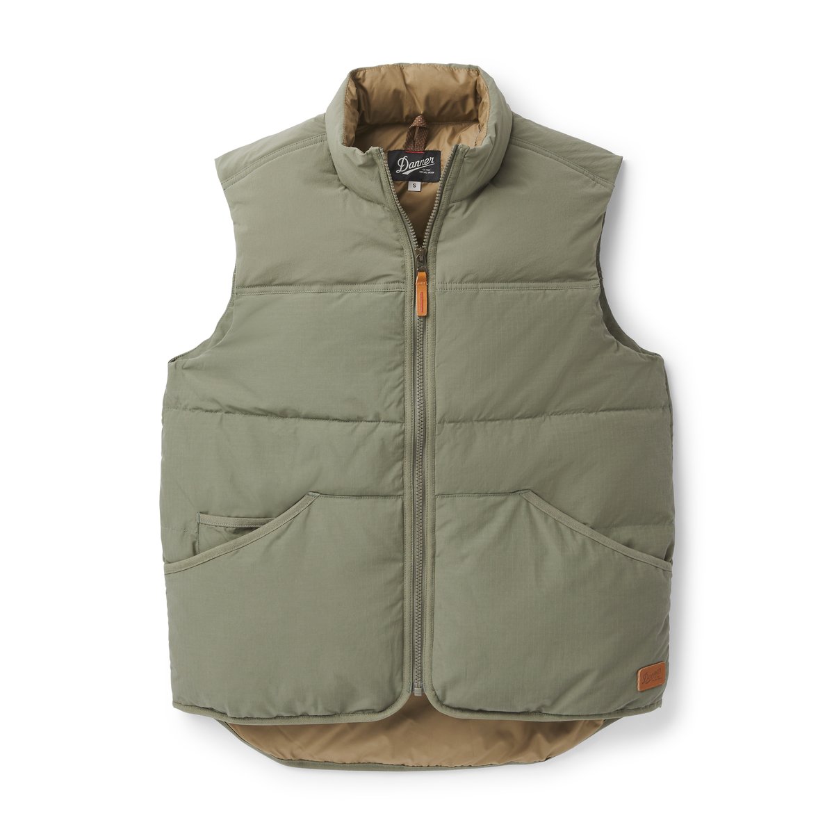 Zigzag Down Vest Dusty Olive Men|Women