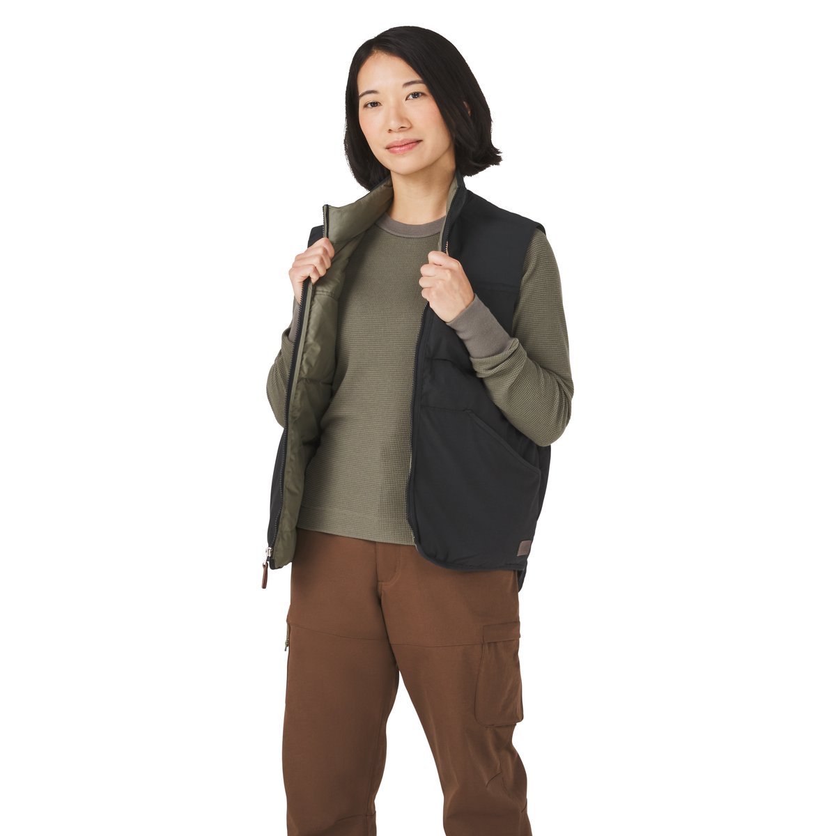 Zigzag Down Vest Black Men|Women