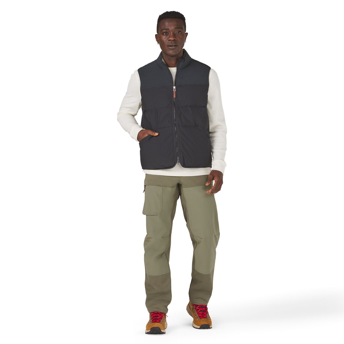 Zigzag Down Vest Black Men|Women