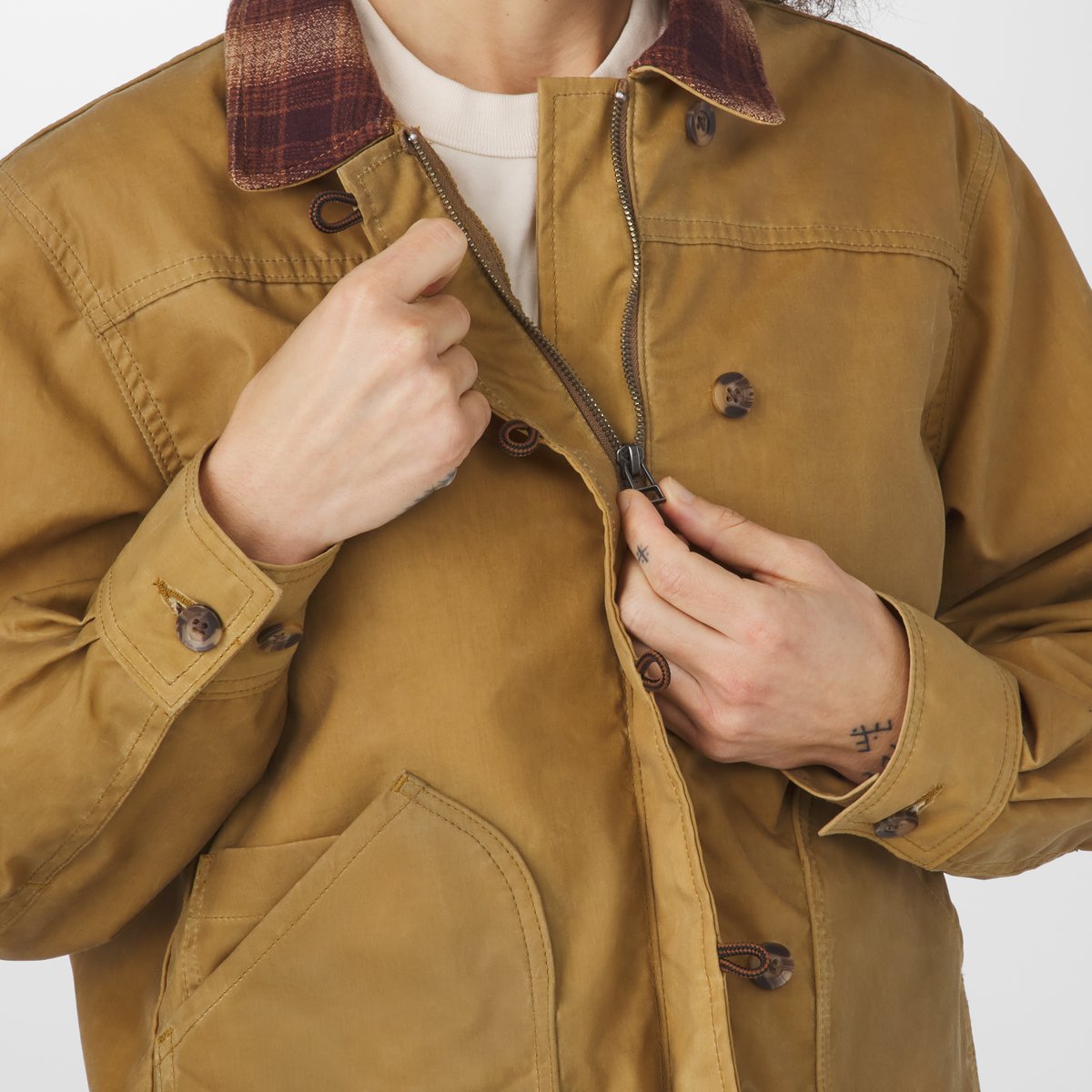 Maywood Waxed Canvas Jacket  Tan/Espresso Men|Women