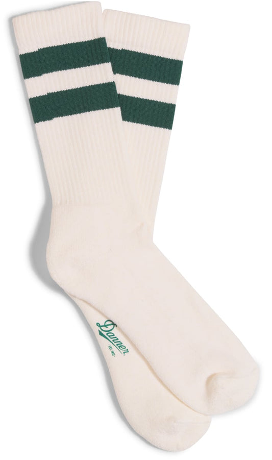 Cotton Socks Midweight Crew - Natural/Green Men