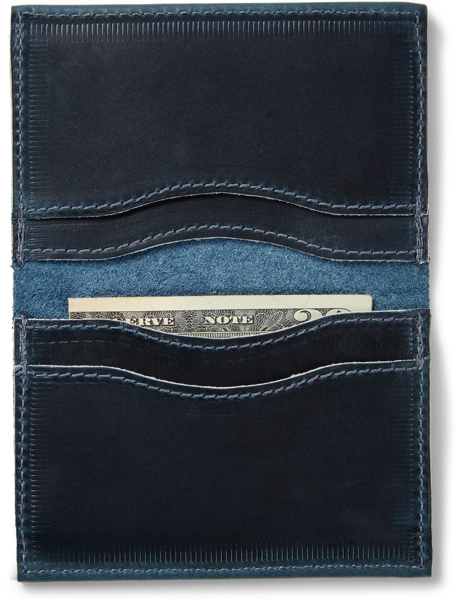 Leather Wallet 4.5" x 3.5" Navy Accessories